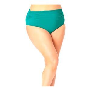 Anne Cole teal plus size convertible shirred high-low swim bottoms size 20W